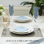 500 Pcs Dusty Blue Cocktail Napkins Disposable 10 x 10" Linen - Image 3