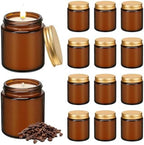 12 Pack 8 oz Coffee Scented Soy Candles, Bulk Glass Jar Candles, Aromatherapy Candles for Home, Office, Wedding, Party & Gifts by Veiuwa