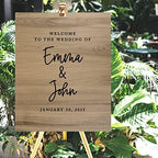 Andaz Press Large Wooden Welcome Sign for Wedding Rustic Welcome Sign 16" x 20" Custom Names & Date Shabby Chic Wedding Signage English Oak MDF Wood Finish Wedding Reception Indoor Outdoor Signs - Image 4