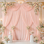Blush Pink Backdrop Curtains-Wrinkle-Free Polyester Photography Drapes Party Curtain Background for Baby Shower Wedding Decorations- 24 X10FT - Image 7