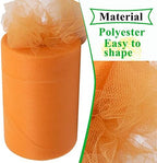 Tulle Fabric Rolls, 3 Pcs, 6 Inch by 100 Yards (300 feet) Fabric Spool Tulle Ribbon (Purple, Orange, Emerald Green) - Image 6