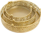 Hedume 3 Pack Cake Stand, Round Metal Cake Stands, 8" 10" 12" Dessert Display Cupcake Stands, Wedding Brithday Party Celebration Dessert Cake Display Plates-Gold - Image 3