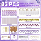 90Pcs Baby Shower Prizes for Game Winners Gifts Wedding Bridal Shower Gifts Including Glass Cans Notebooks Soy Candles Hair Clips for Baby Shower Wedding Bridal Shower Game Prizes (Purple, 8 Sets) - Image 3