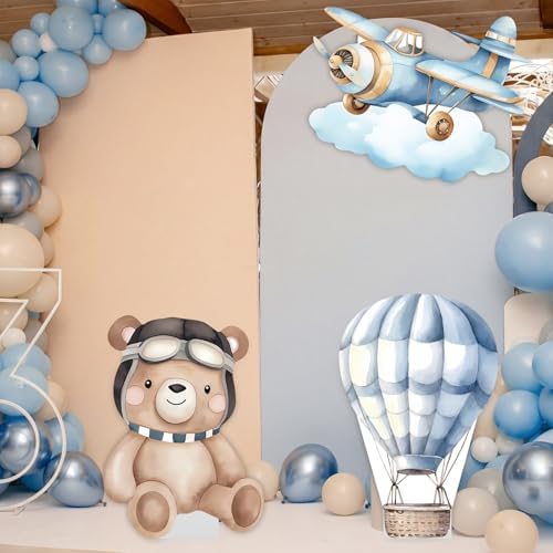 3 Pcs Airplane Baby Shower Birthday Decorations Large Cutouts Gender Reveal Sign 1st Birthday Party Centerpieces for Baby Shower Party Supplies Photo Booth Props Backdrops Decor - Image 5