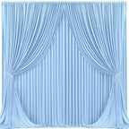 20x10ft Baby Blue Backdrop Curtain for Wedding Parties Wrinkle Free Fabric Light Blue Drapes Backdrop Decoration for Baby Shower Birthday Photography Decoration 4 Panels, 5ft x 10ft by Gogoparti