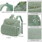 Small Diaper Bag Backpack Quilted Mini Baby Crossbody Diaper Bag Tote for Mom and Baby Girls Boys (Matcha Green) - Image 6
