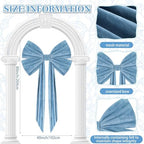 Suncalla 40 x 80 Inch Extra Large Blue Velvet Bow for Backdrop, Xmas Tree - Image 3