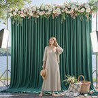 20x10ft Hunter Green Backdrop Curtain Panels for Parties - Wrinkle Free Polyester Photo Curtain Backdrop Wedding Back Drop Fabric Drapes for Party Decorations Background for Photography - Image 4