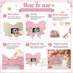 Kosiz 65 Pcs Pink Bow Baby Shower Guest Book Alternative for 60 Guests - Image 3