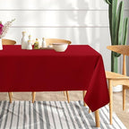 sancua 6 Pack Red Tablecloths 60x102 Inch for 6 Feet Rectangle Tables - Image 2