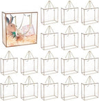 BENECREAT 20-Pack Transparent Favor Boxes, 7.87x7.87x3.54 Inch PET Plastic Gift Boxes with Gold Border, Durable Rectangle Party Box for Weddings Birthdays Parties by BENECREAT