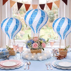 22 Pcs Hot Air Balloons Decorations Set, Blue - Image 5