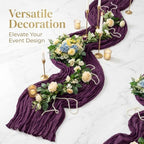 20 Pack Dark Purple 17 x 108 Inch Cheesecloth Table Runner - Boho Gauze Sheer Fabric for Wedding Baby Shower Party Home Decor - Image 5