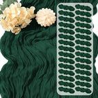 30 Pack Emerald Green Cheesecloth Table Runner 17 x 108 inch Cheese Cloth Table Runners 9ft Green Table Runner Rustic Romantic Sheer Gauze Runner for Wedding Party Baby Shower Table Decoration by Yorcari