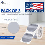 Perco Metallic Silver Perforated Round Circle Dot Sticker 4-Inch Labels — 3 Rolls, 1,200 Stickers - VIP, Priority & Modern Display Labels, Event Signage & Identification - Made in USA - Image 2