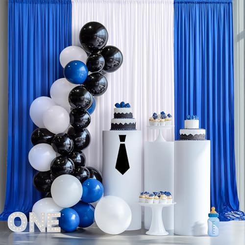 10×10 FT Wrinkle Free White Royal Backdrop Curtains for Parties, 4 Panels 2.5×10ft Wrinkle Free Soft Polyester Drapes for Backdrop Decor Themed Party Baby Shower Photo Background Curtain - Image 3