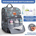 PILLANI Baby Diaper Bag Backpack - Backpack Diaper Bag w/Large Capacity - Baby Shower Gifts - Waterproof Travel Diaper Bags w/Changing Pad, Insulated Bottle Holders, Padded Straps - Baby Boy Stuff - Image 3