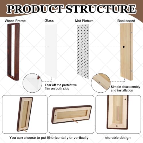 Lineshading 2 Pcs Walnut Wood Photo Strip Frames 12×4 in Photobooth Frame - Image 5