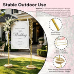 GOJAWAY 68" Honey Yellow Welcome Wedding Sign Stand, 2 Water Bags & Straps - Image 3
