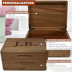 Custom Engraved Small Wooden Box, Acacia Wood Memory Boxes - Image 3