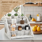 Jetec 4 Tier Wood Retail Cupcake Display Stands, Retro White - Image 5