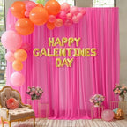 10ft x 10ft Hot Pink Backdrop Curtains, Wrinkle-Free Sheer Chiffon Fabric Photo Backdrop Drapes for Wedding Arch Party Ceremony Stage Photography Decorations - Image 3