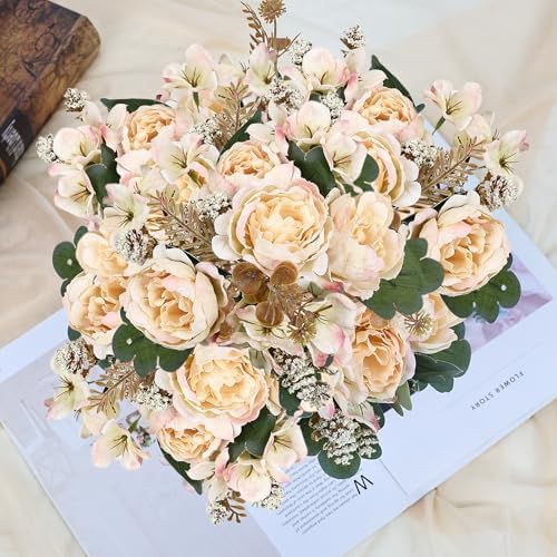 12 Bundles Peonies Artificial Flowers & Pack of 8 Baby Shower Centerpieces for Tables - Image 7