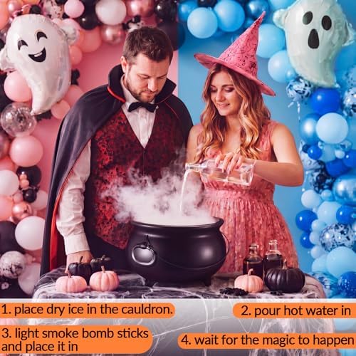 Hushee Halloween Gender Reveal Cauldron Centerpiece, 12.6" He or She Baby - Image 3