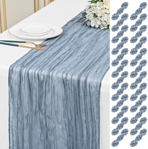 24 Pack Dusty Blue 10Ft Cheesecloth Table Runner by Unknown