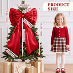 Sosation Christmas Red Large Bow Decor Big Bow for Backdrop 24x43 in - Image 2