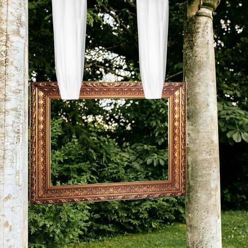 Wenqik Wedding Large Photo Booth Props 35 x 47 Inch Gold Vintage Frame Photo Booth Selfie Frame with 13 ft Ribbon for Wedding Bridal Shower Bachelorette Birthday Creative Friends Party Photobooth - Image 6