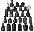 Mini Bud Vases As Wedding Centerpieces for Tables,Clear Bud Vases for Flowers,Small Flower Vases Suitable for Birthday Party,Anniversary,Wedding Reception,Baby Shower (Matt Black, 24PCS) by Unknown