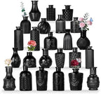 Mini Bud Vases As Wedding Centerpieces for Tables,Clear Bud Vases for Flowers,Small Flower Vases Suitable for Birthday Party,Anniversary,Wedding Reception,Baby Shower (Matt Black, 24PCS) by Unknown