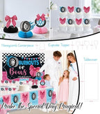 142pcs Burnouts or Bows Gender Reveal Decorations, One-stop Set - Image 5