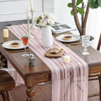 Artoid Mode 10-Pack Pearl Pink Gauze Table Runner 10FT Home Decor - Image 2