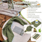 Showgeous 60 Pack Olive Green Cloth Napkins with Fringe, 16x16 inch - Image 5