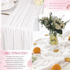 18 Pack White Cheesecloth Table Runner 17x108 Inches Boho Home Decor - Image 5