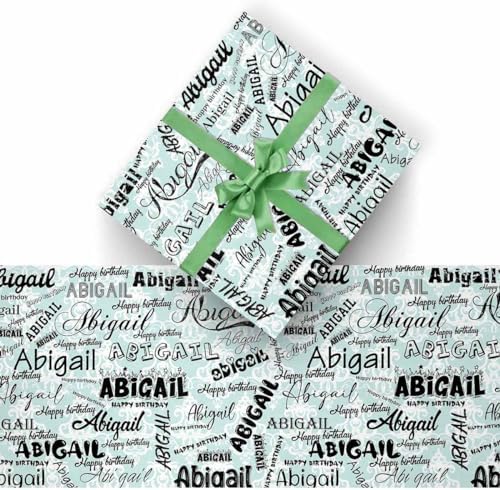 AOFUN Wrapping Paper Roll with Printed Name Paper Gifts For Husband Valentine'S Wrapping Paper Personalized Birthday Gifts 5 Rolls 58" x 23" - Image 2