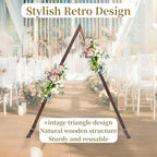 Rustic Farmhouse Triangle Wood Arch - 8.2FT Wedding & Garden Arbor Backdrop Stand for Parties, Outdoor Events, and Garden Decorations (Triangle) - Image 3