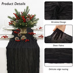 20 Pack Black Cheesecloth Table Runner 120 Inch Boho Wedding Decor - Image 3