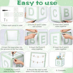 Novabright Wooden Baby Shower Box, ABC Letters Gift Chest Decor, Sage Green - Image 4