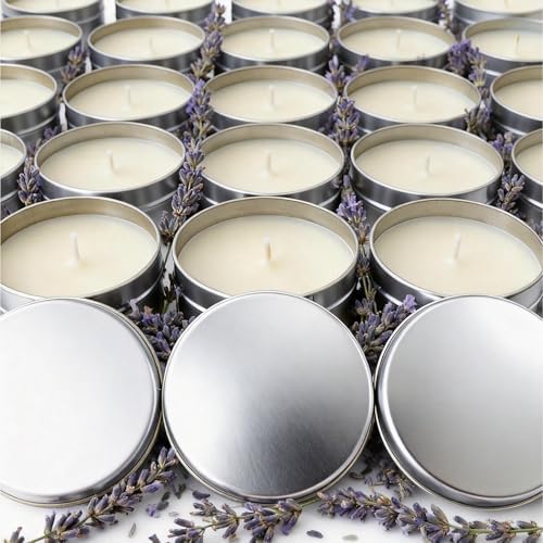 50 Pcs 2oz Bulk Mini Lavender Scented Soy Candle Set, Wedding Favors for Guests, Natural Soy Wax, Perfect for Party Favors, Home Decor & Event Supplies by Trxvxo
