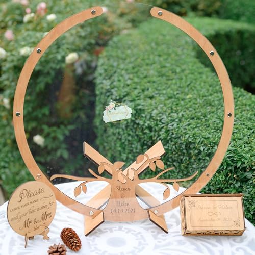 Wedding Guest Book Alternative Tree, Wooden Leaf Drop Box, Rustic Decor - Image 5