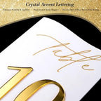 Gold Mirrored Acrylic Wedding Table Numbers 1-10 Set, Self-Standing Modern Arched Signs for Reception Seating, Anniversary & Bridal Shower, Elegant Wedding Decor (5x7 Inches) - Image 5