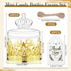 Jingmore 30 Sets Mini Crown Candy Boxes Party Favor,Gold and Clear - Image 2