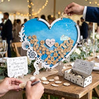 Beach Wedding Guest Book Alternative, Heart Drop Box Frame Nautical Decor - Image 3