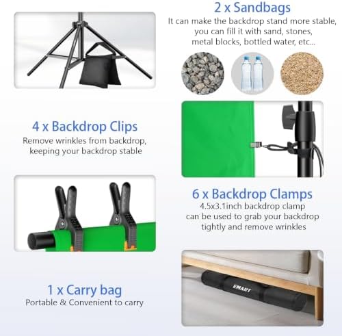 EMART Photo Backdrop Stand, 7.8x10ft Back Drop Stand for Party, Photography - Image 6