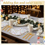 Pickmesh 400 Pcs Floral Bridal Shower Party Supplies Paper Plates Serve 50 - Image 5
