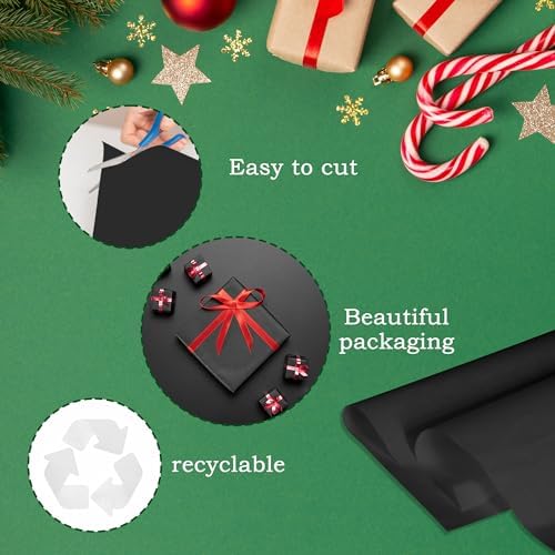 Black Tissue Paper (500 Sheets) for Gift Wrapping, 20 X 30 Inch Packaging Wrapping Tissue Paper Bulk for Floral, Birthday, Christmas, Halloween, DIY Crafts - Image 4