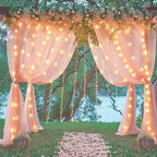 20x10ft Peach Tulle Backdrop Curtain with Lights String for Parites, Sheer Backdrop Curtains for Wedding Baby Shower Birthday Party Photo Shoot Decorations - Image 7